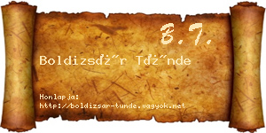 Boldizsár Tünde névjegykártya